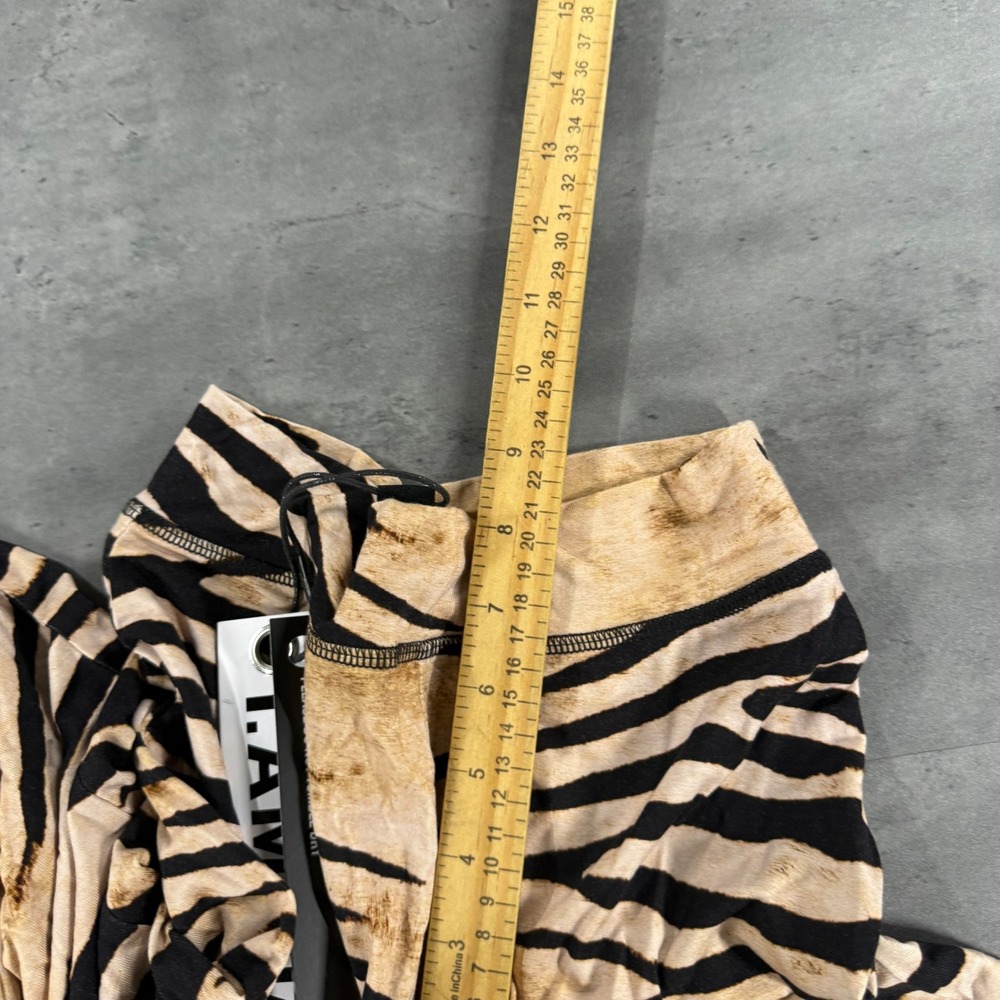 I.AM.GIA Flare Pants Womens XXS Blare Track Wild Side Tan Tiger Stripe NEW $85 - Picture 12 of 13